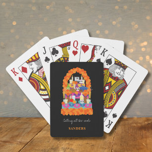 Day of the dead halloween party playing cards