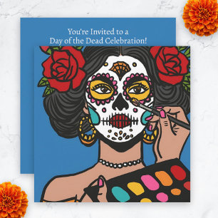 Day of the Dead Hand Drawn Catrina Invitation
