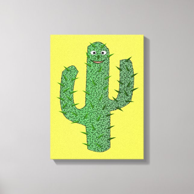 Day of the Dead Happy Cactus Canvas Print (Front)