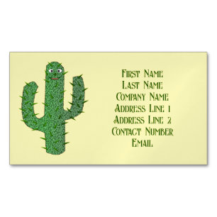 Day of the Dead Happy Cactus Custom Magnetic Business Card