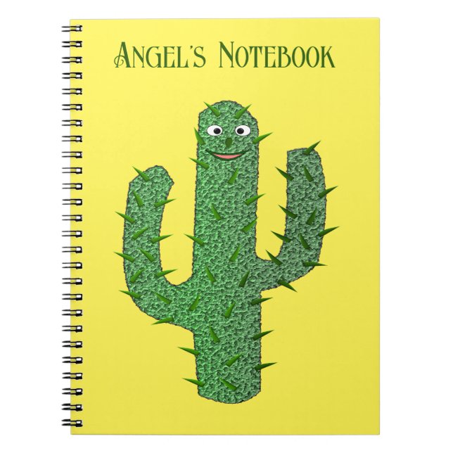 Day of the Dead Happy Cactus Custom Notebook (Front)