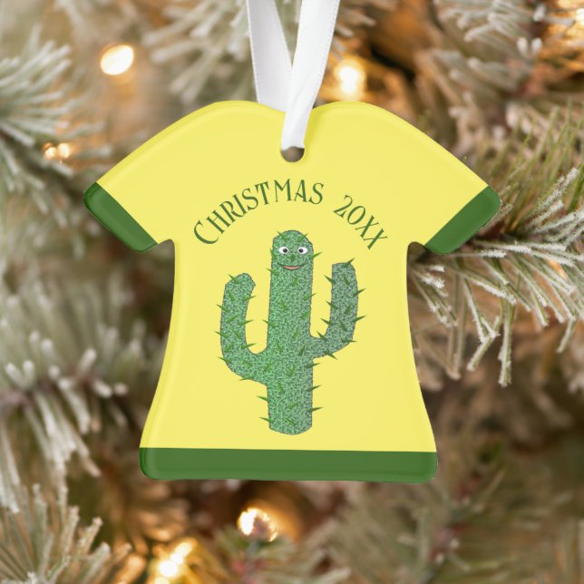 Day of the Dead Happy Cactus Custom Ornament (Tree)