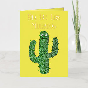 Day of the Dead Happy Cactus Custom Spanish Foil Greeting Card