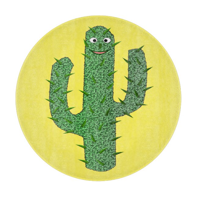 Day of the Dead Happy Cactus Cutting Board (Front)