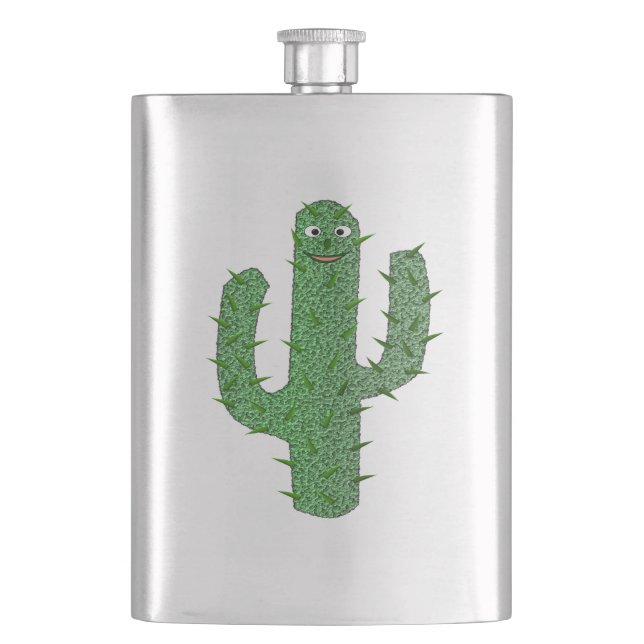 Day of the Dead Happy Cactus Hip Flask (Front)