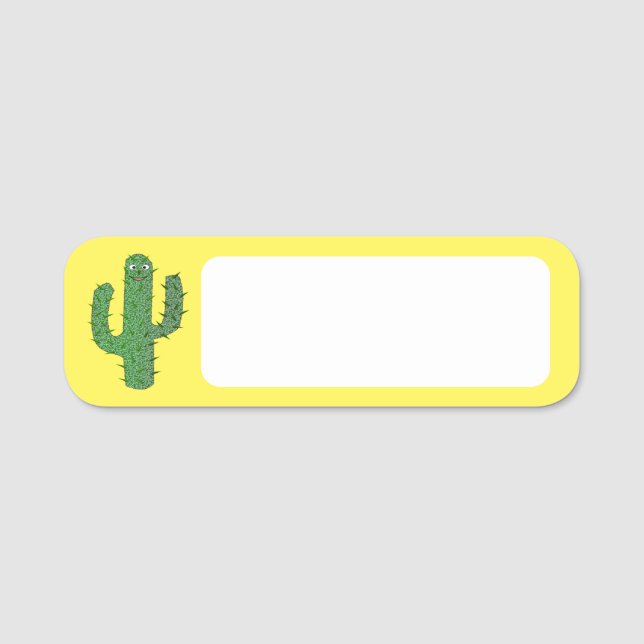 Day of the Dead Happy Cactus Name Tag (Front)