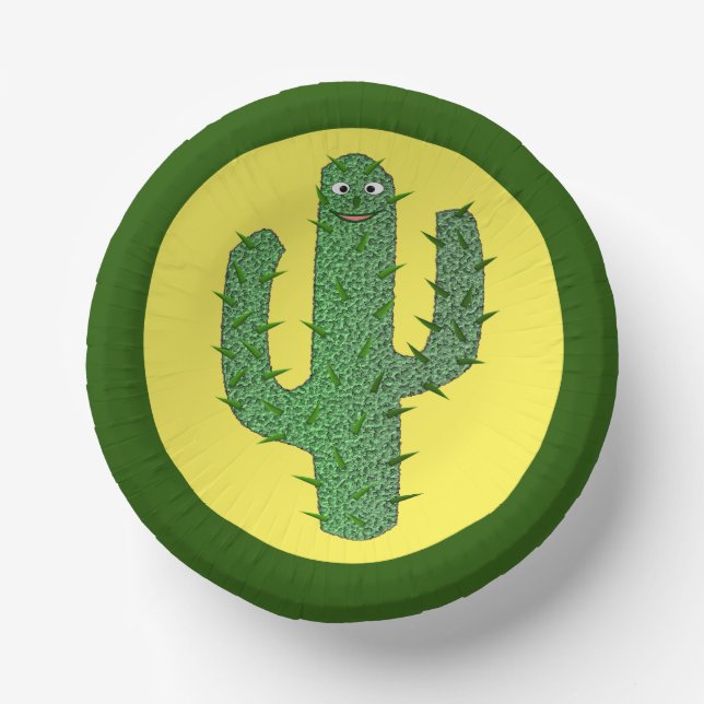 Day of the Dead Happy Cactus Paper Plate (Front)