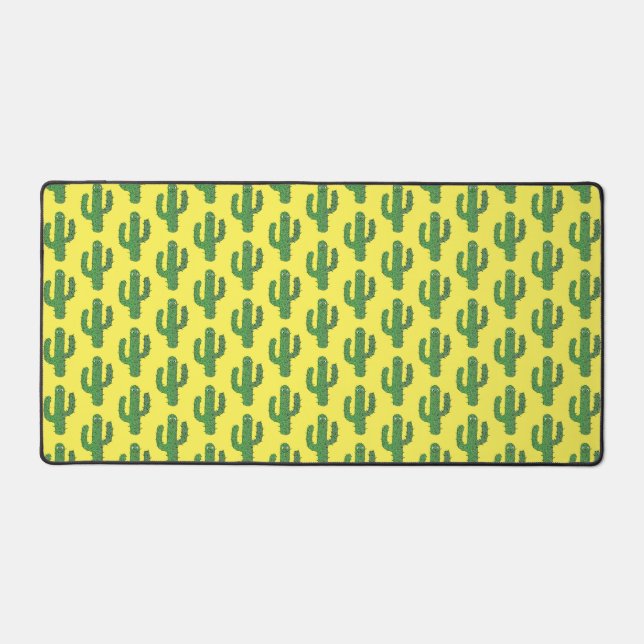 Day of the Dead Happy Cactus Patterned Desk Mat (Front)