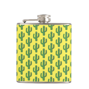 Day of the Dead Happy Cactus Patterned Hip Flask