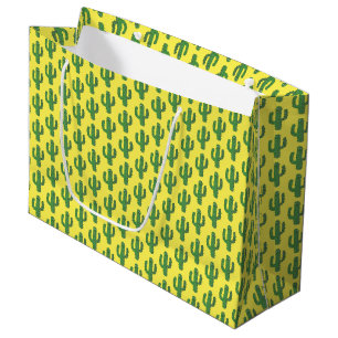 Day of the Dead Happy Cactus Patterned Large Gift Bag