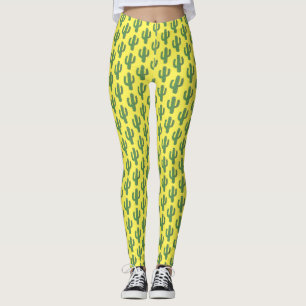 Day of the Dead Happy Cactus Patterned Leggings
