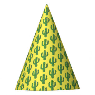 Day of the Dead Happy Cactus Patterned Party Hat