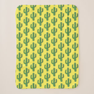 Day of the Dead Happy Cactus Patterned Sherpa Blanket