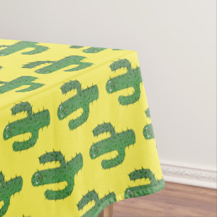 Day of the Dead Happy Cactus Patterned Tablecloth