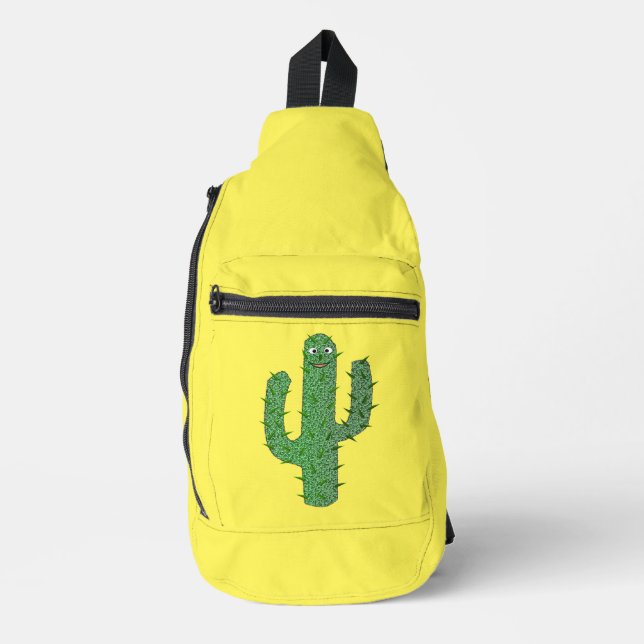 Day of the Dead Happy Cactus Sling Bag (Front)