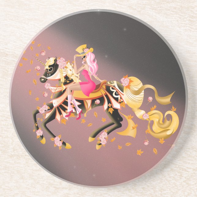 Day of the Dead horse and lady  Coaster (Front)