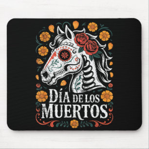 Day Of The Dead Horse Halloween Sugar Skull Costum Mouse Mat