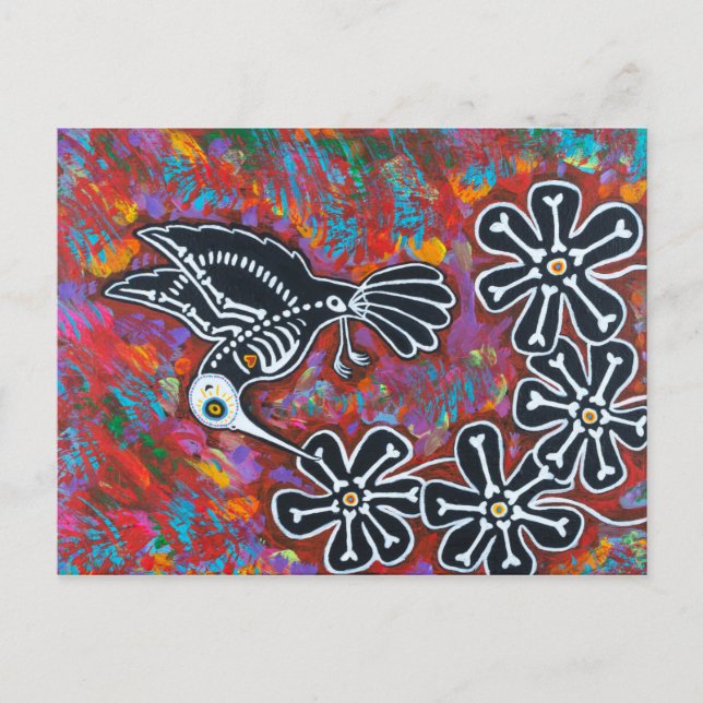 Day of the Dead Hummingbird Postcard (Front)