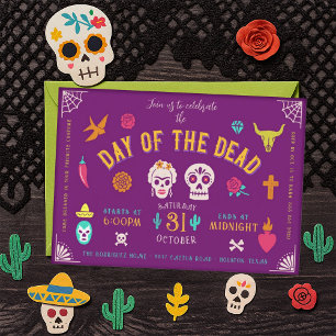 Day of the Dead Invitation - Halloween Invitation