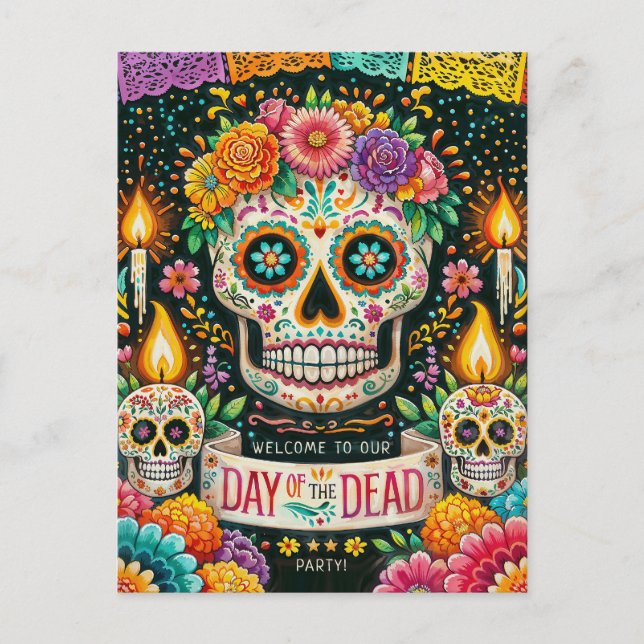 Day of the dead invitation postcard (Front)