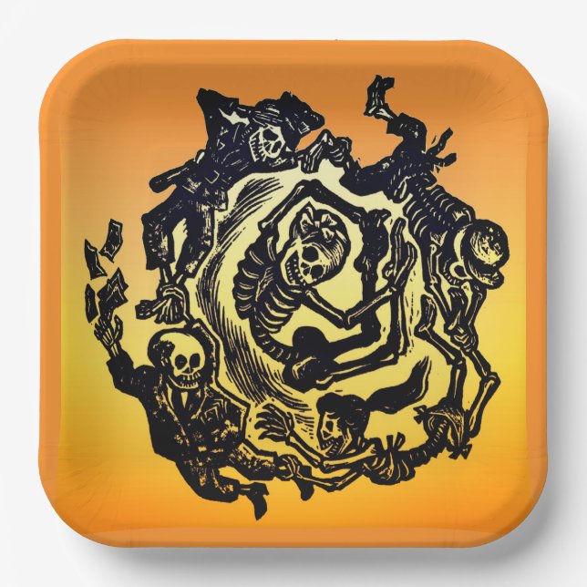 Day of the Dead - José Guadalupe Posada Paper Plate (Front)