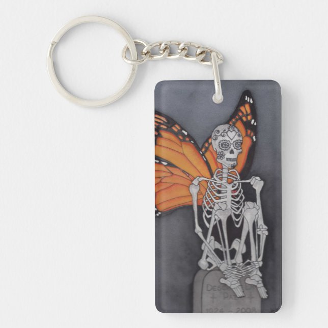 Day of the Dead Keychain Monarch Butterfly (Front)