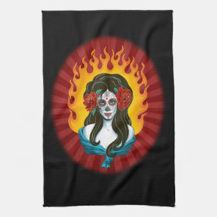 Day of the Dead La Muerta Tea Towel