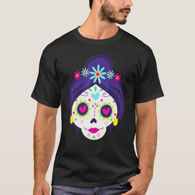 Day Of The Dead Latino Spanish Mexican Men Women B T-Shirt (Front)