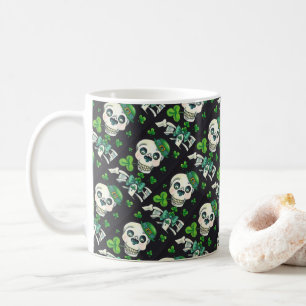 DAY OF THE DEAD LEPRECHAUN, ST. PADDY'S DAY SKULL COFFEE MUG