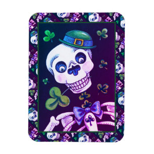 DAY OF THE DEAD LEPRECHAUN, ST. PADDY'S DAY SKULL MAGNET