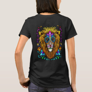 Day Of The Dead Lion Face Beautiful Colorful Illus T-Shirt