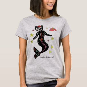 Day of the Dead Mermaid Cat T-Shirt