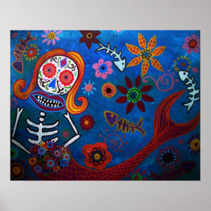 DAY OF THE DEAD MERMAID POSTER