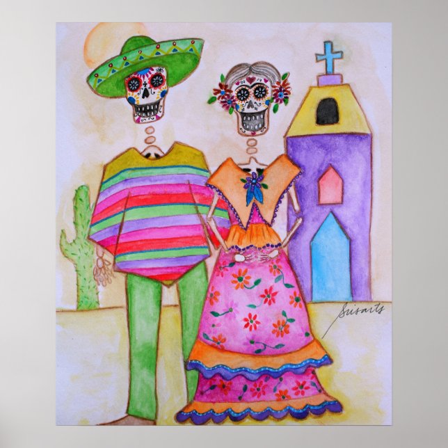 DAY OF THE DEAD MEXICAN ARTIST COUPLE POSTERS (Front)