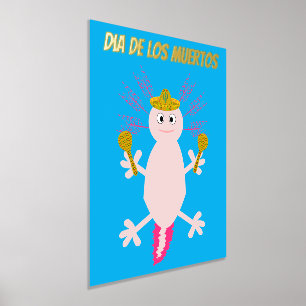 Day of the Dead Mexican Axolotl Custom Foil Prints
