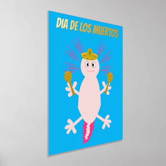 Day of the Dead Mexican Axolotl Custom Foil Prints (Laydown)