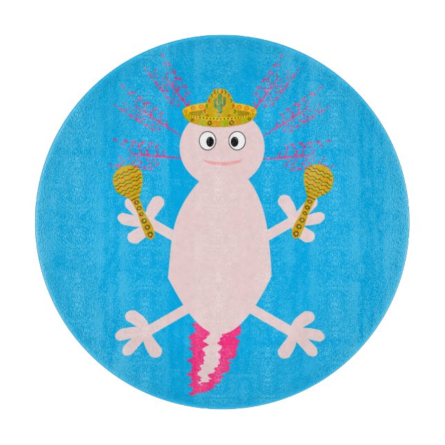 Day of the Dead Mexican Axolotl Cutting Board (Front)