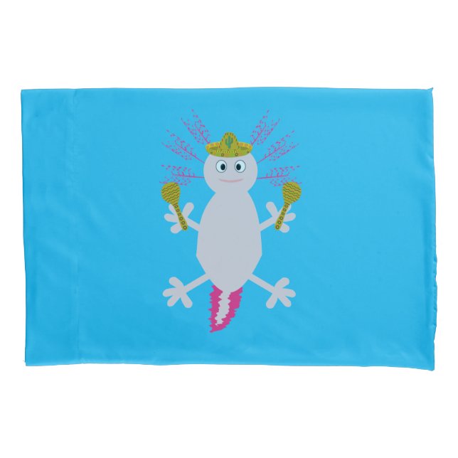 Day of the Dead Mexican Axolotl Double Sided Pillowcase (Front)