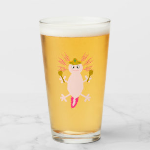 Day of the Dead Mexican Axolotl Glass