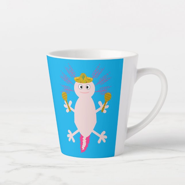 Day of the Dead Mexican Axolotl Latte Mug (Right)