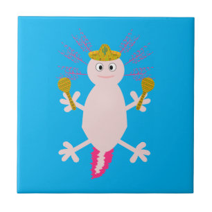 Day of the Dead Mexican Axolotl Tile