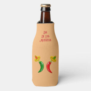 Day of the Dead Mexican Chilis Custom Bottle Cooler