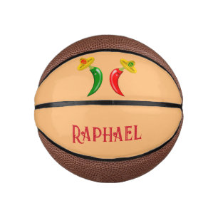 Day of the Dead Mexican Chilis Custom Name Mini Basketball