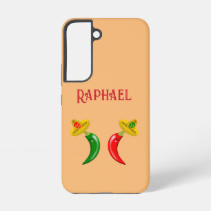 Day of the Dead Mexican Chilis Custom Name Samsung Galaxy Case