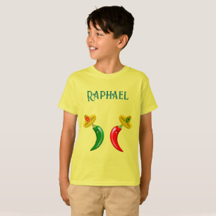 Day of the Dead Mexican Chilis Custom Name T-Shirt