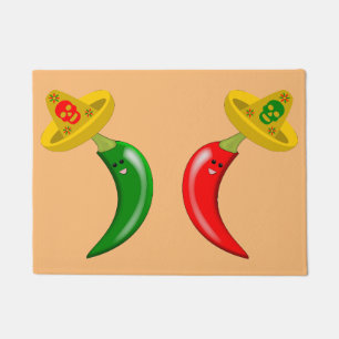 Day of the Dead Mexican Chilis Doormat