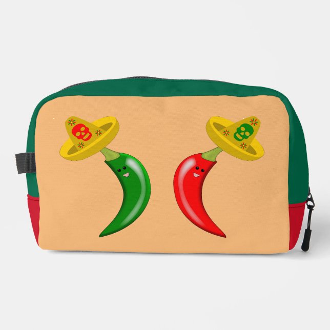 Day of the Dead Mexican Chilis Dopp Kit (Front)