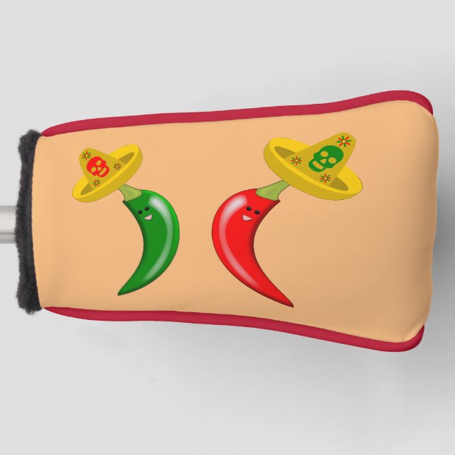 Day of the Dead Mexican Chilis Golf Head Cover (Front)