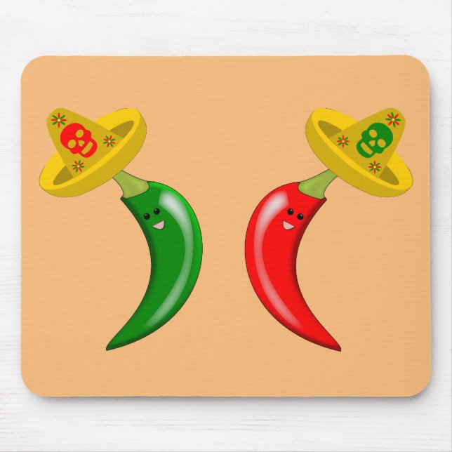 Day of the Dead Mexican Chilis Mouse Mat (Front)