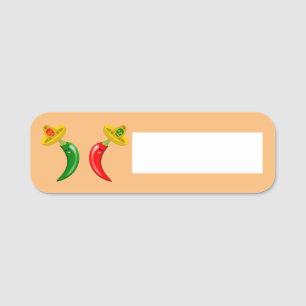 Day of the Dead Mexican Chilis Name Tag